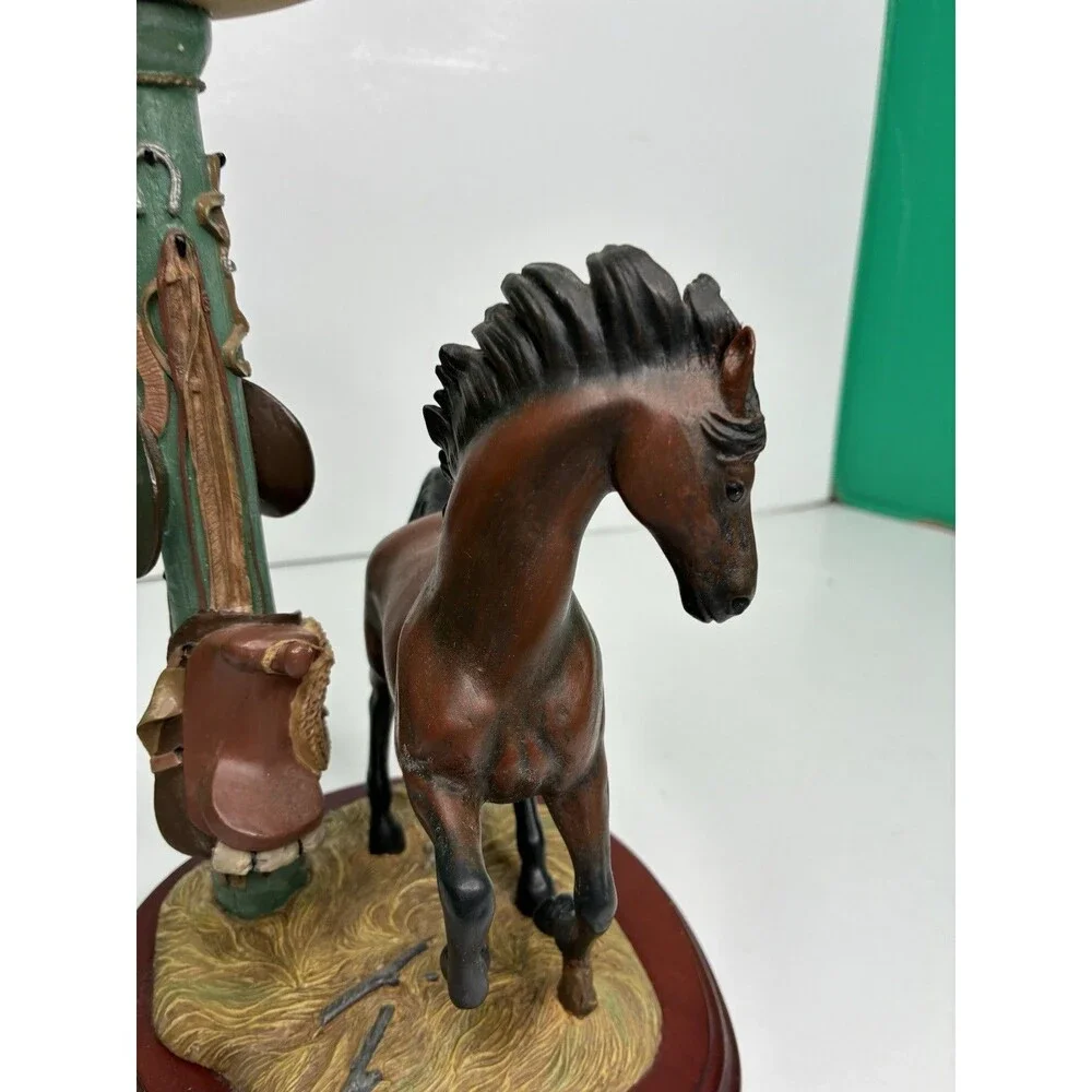 Danbury Mint Noble Brown Stallion Candlestick Holder By Gianni Benveuti